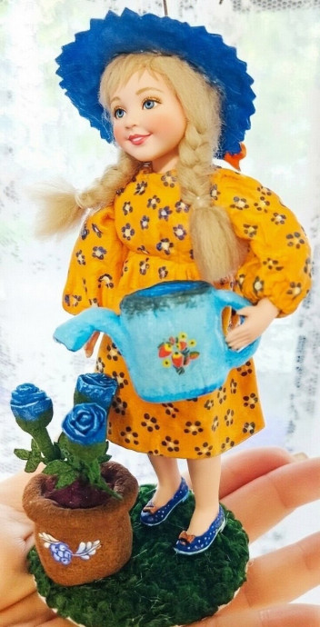 Ватная игрушка Оленька-садовод))) 1