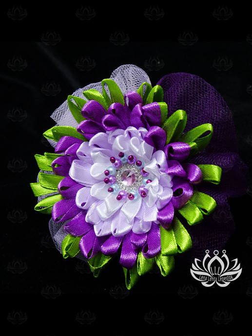 Резинка handmade "Астра" Канзаши 0