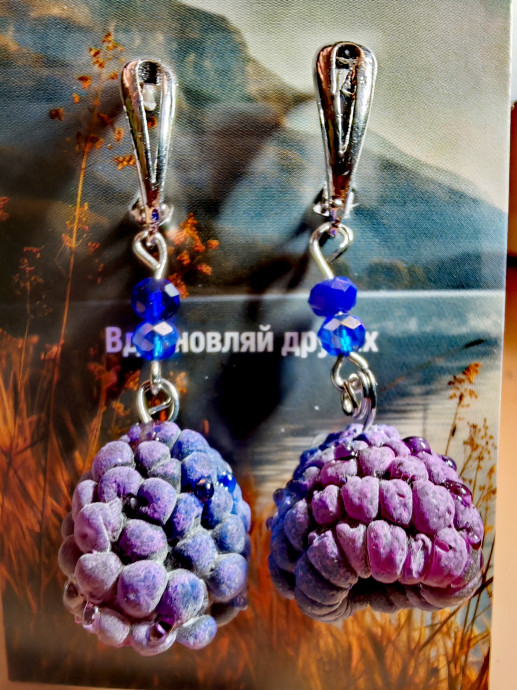 Серьги "Бархатные малины" 0