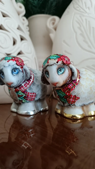 Новогодние овечки , елочные игрушки. 0