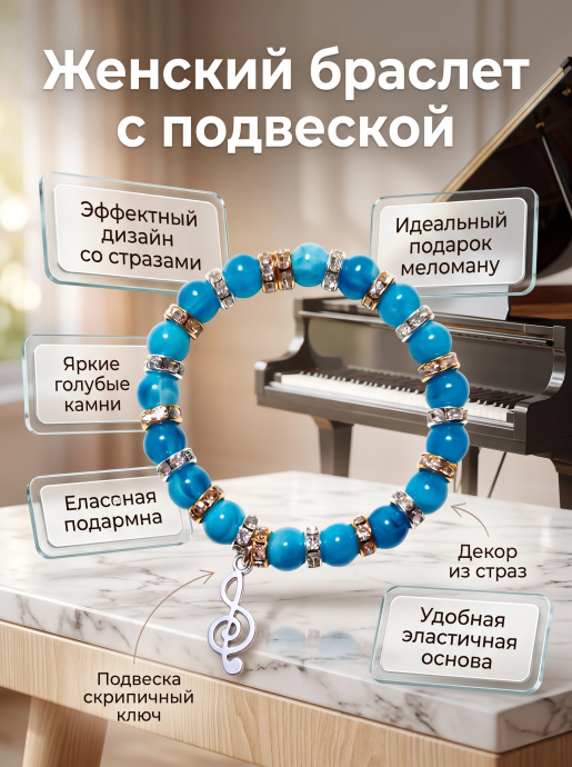 Женский браслет с подвеской